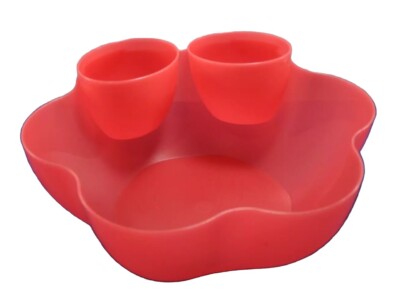 Large RED Tupperware Festive Chip Salsa Dip Hummus Serving Lid Bowl 5.6L-image