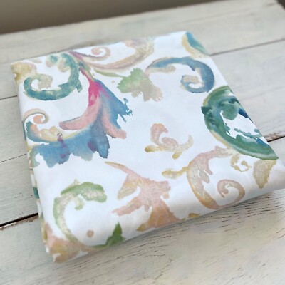 Pottery Barn Claudia Scroll Print KING Duvet Cover Multicolor 108x92 Watercolor-image