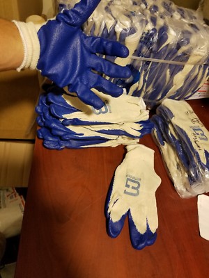 86 Pairs, String Knit Better Grip Premium Blue Latex Dipped Work Gloves. 1 Size.-image