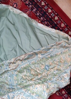Rare!  Pottery Barn Sienna Paisley Full/Queen Duvet Cover Reverse Is Green EUC-image
