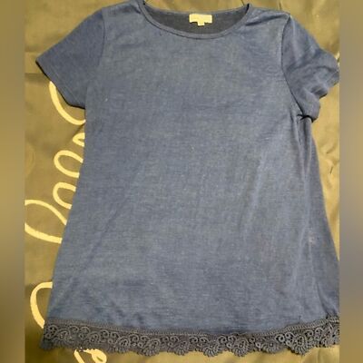 A Dip Of Darling Navy Crochet Blouse Large-image