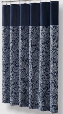 Madison Park Navy Blue Aubrey Jacquard Beaded 72×72