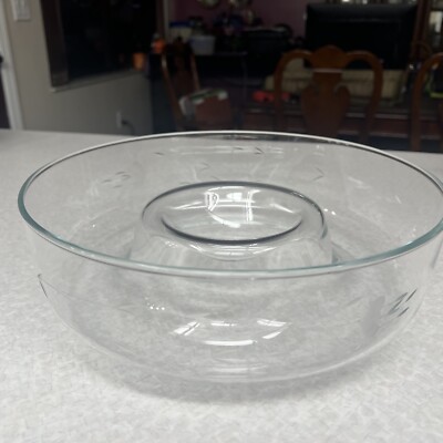 Princess House Heritage Crystal 11 Inch Large Chip and Dip Bowl Dish #401-image