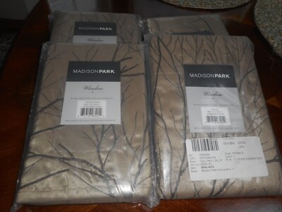 Madison Park Faux Embroided Valances (4) Tan-image