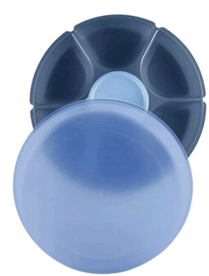 Tupperware® Large 4-piece Serving Center Set with Dip Bowl and Lids - Blue-image