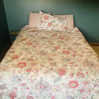 POTTERYBARN Marie Palampore Size Full/Queen Duvet & 1 Sham Floral Classic-image