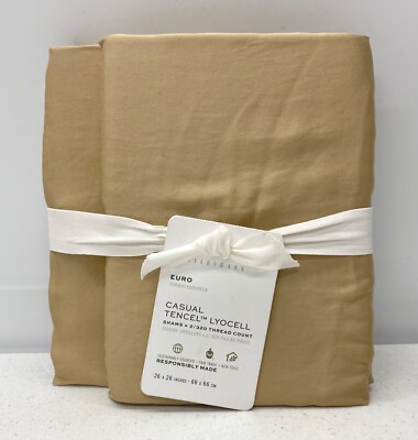 NEW Pottery Barn Tencel™ Lyocell Essential EURO Shams~SET OF 2~Tubleweed-image