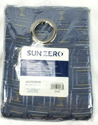 Sun Zero Dusk Blue Curtis Blackout Grommet-Top Curtain Panel, 52