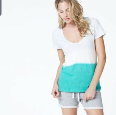 James Perse dip dye ombre blue&white tshirt sz 3-image