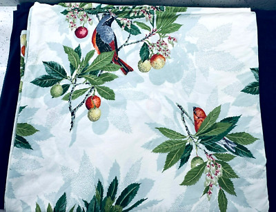 Pottery Barn Adult KING Duvet Cover Paradise Birds Organic Cotton Christmas-image