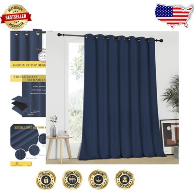 Navy Blackout Curtains 100x95 - Stylish Insulated Drapes for All Seasons-image