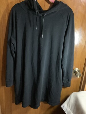Dip Women’s Dress Large Black Hoodie Long Sleeve Cotton Blend With Pockets-image