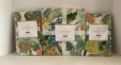 Pottery Barn Lyla Garden Reversible QUEEN Duvet Cover 2 Standard Shams New NWT-image