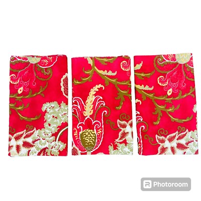 Pottery Barn 3 Pillow Shams Standard Mallory Palampore Organic Cotton 200 Thread-image