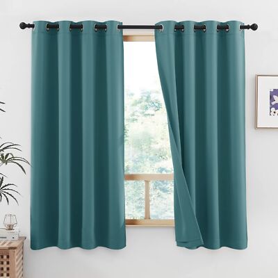 100% Blackout Curtains with Same Color Liners, Thermal Insulated 2-Layer Line...-image