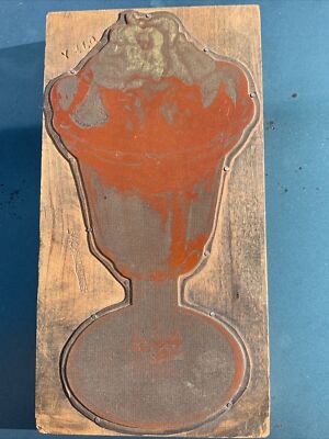 Antique Advertising Large Printer's Block TRIPLE DIP SUNDAE-image