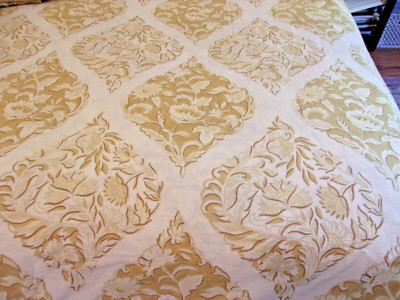 Pottery Barn Isabelle Medallion Duvet Cover Yellow Gold Queen 2 Std Shams Rare-image