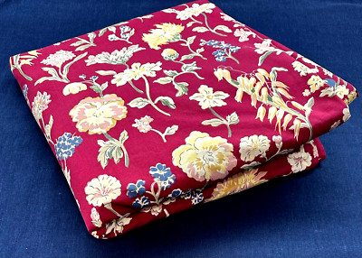 💕Pottery Barn Super King Size Duvet Cover Burgundy Floral Print 102