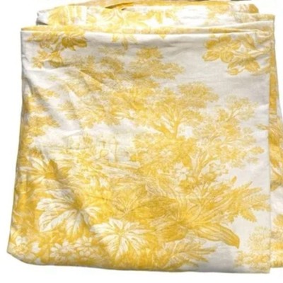 Pottery barn yellow marine toile linen blend duvet. Queen-image