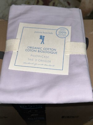 NWT Pottery Barn Kids Organic Cotton Standard Pillowcase, Lavender Free Shipping-image
