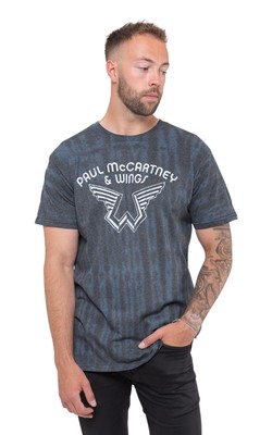 Paul McCartney T Shirt Logo new Official Dip Dye Blue Unisex-image