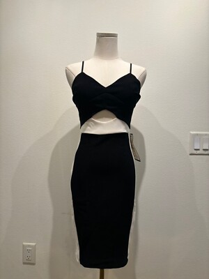 MACY'S CITY STUDIO Women's  mini dress black off white color 3 size ISK1058DW-image