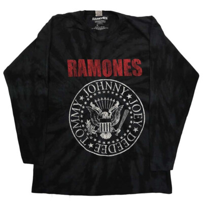 Ramones - Presidential Seal-Dip Dye Long Sleeved- Black  T-shirt-image