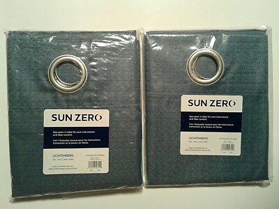 Sun Zero Window Curtain One Panel Grommets Blue Thermal Room Darkening 40