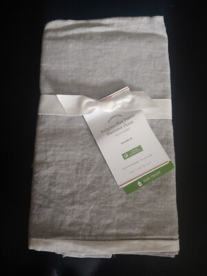 pottery barn belgian flax linen duotone 1 standard sham new smoke/white-image