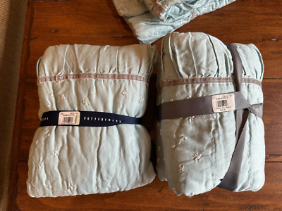 Set of 2 Pottery Barn Kids Disney Frozen Sateen Quilted Euro Sham Aqua Blue NWOT-image
