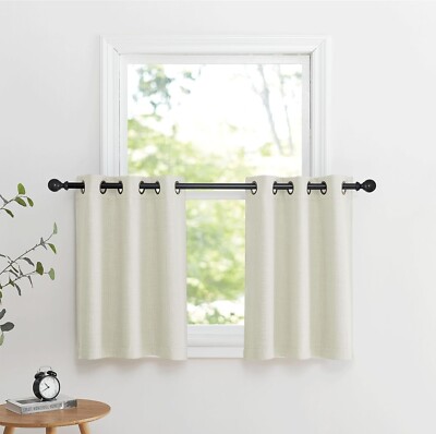 2 Panels Blackout Thermal Insulating Small Half Curtain Tiers for Kitchen-image