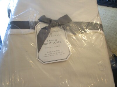 Pottery Barn Monique flax Lhuillier Daphne Organic Percale Duvet Cover King New-image