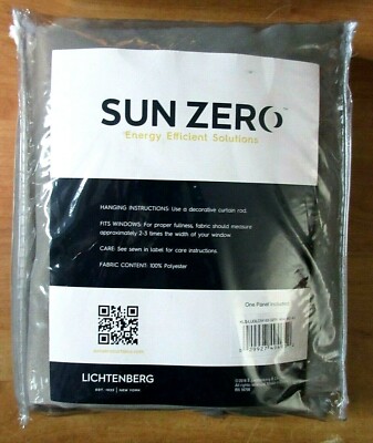 New Sun Zero Linchtenberg Grey Green One Window Curtain Panel 54