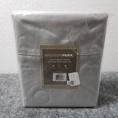Madison Park 1500 Thread Count 4 Piece Cotton Blend Deep Pocket Sheet Set-image