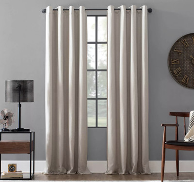 Linen Blend Blackout Grommet Top Curtain Panel - Archaeo 84