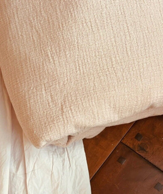 Pottery Barn Duvet Full  Queen Pale Pink Blush 100% Cotton TEXTURED SOLID-image