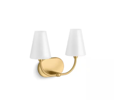 KOHLER Kernen By Studio McGee Two-Light Brushed Moderne Brass Wall Sconce-image
