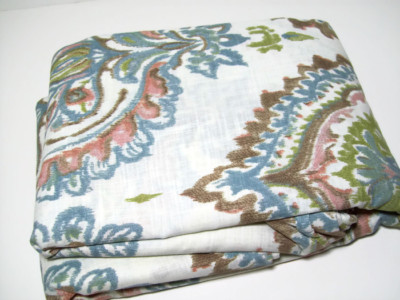 Pottery Barn Multi Colors Adele Damask Organic Cotton Full Queen Duvet Cover New-image