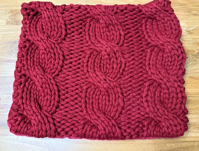 Pottery Barn Colossal Handknit Chunky Throw Pillow Cover Cardinal Red-image