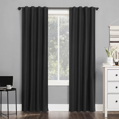 Cyrus 2pack Thermal Total Blackout Back Tab Curtain Panel Pair-image