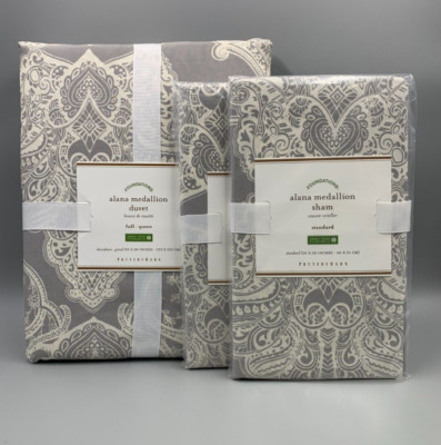 Pottery Barn Alana Medallion Duvet & Shams Multi Full Queen and Standard #H118D-image