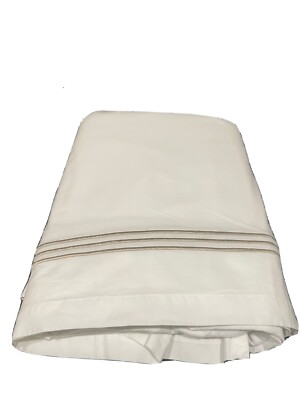 Pottery Barn Grand Embroidered King Bedskirt in RARE Sandalwood-image
