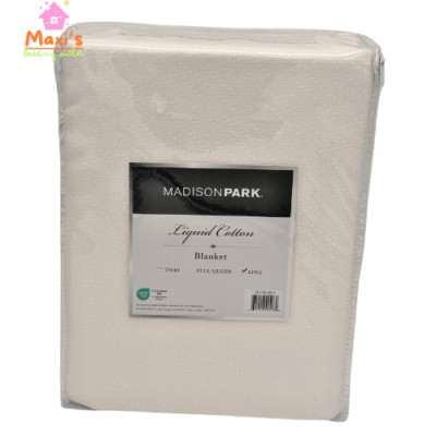 MADISON PARK Liquid Cotton Blanket, Size King, Color White-image