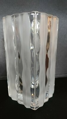 Mikasa Studio Nova Heavy Square Crystal Frosted & Clear Contemporary Vase 6-1/2