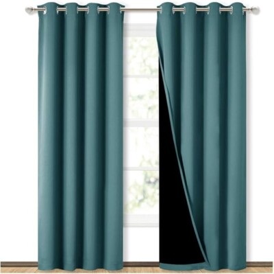 NICETOWN 100% Blackout Curtain Set, Thermal Insulated & Energy Efficiency Win...-image