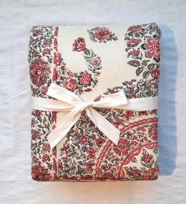 Pottery Barn Remy Paisley Print Reversible King/CalKing Duvet Cover, Cotton, New-image