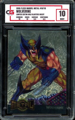 1995 Marvel Metal #18 ~ GOLD BLASTER ~ Wolverine ~ GRADED CG 10-image