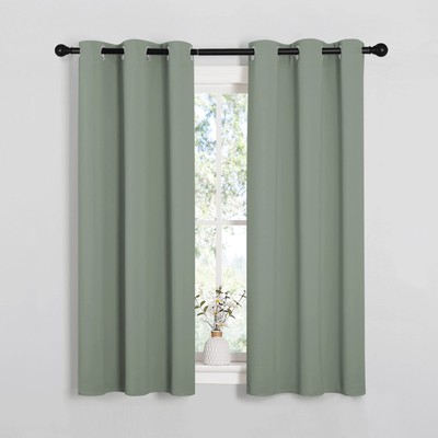 Window Curtain Panels, Thermal Insulated Solid Grommet Blackout Draperies/Dra...-image