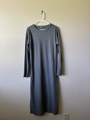 Long Sleeve Dress Size XL Long To Ankle Gray Knit-image