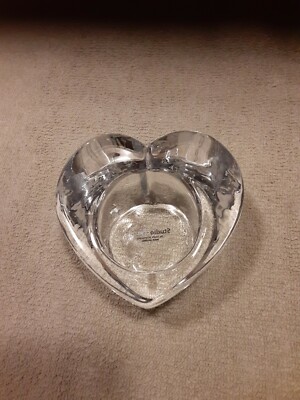Studio Crystal Heart Shaped Votive Holder Used -image